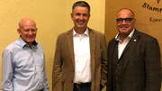 FDP-Präsident Reto Brunschweiler (Mitte) mit den beiden Fachreferenten:Christian Schwarz, Leiter Finanzen Schulen Frauenfeld, und Schulpräsident Andreas Wirth. (Bild: PD)