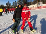 Die Zeit hat gereicht, um mit Stefan Hofmänner (links), Kommentator beim Schweizer Fernsehen, ein Foto zu machen. (Bild: PD)