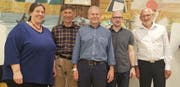 Der neue Gemeinderat von Gottlieben ab 1. Juni: Ursula Gerster, Bruno Schärer, Präsident Paul Keller, Sandro Kappler und Roland Hugentobler. (Bild: Nicole D'Orazio)