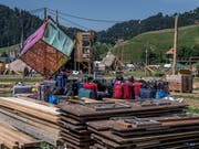 Alles wird fein säuberlich gestapelt, damit man das Material später wieder verkaufen kann. Impressionen aus dem Kantonslager in Escholzmatt. (Bild: Pius Amrein. Escholzmatt, 27. Juli 2018)