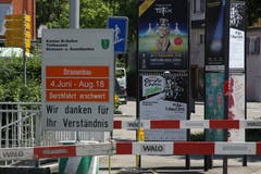 Informationen zum Strassenbau im Neudorf und zu Anlässen in der Stadt St.Gallen (Bild: Reto Voneschen)