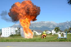 Der Fettbrand beeindruckte die Ferienspass-Kinder sehr.