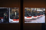 Blick ins heutige Busdepot der Verkehrsbetriebe St.Gallen (Bild: Michel Canonica -9. November 2018)