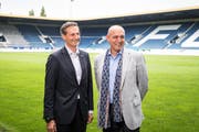   Grass Borg Daniele Obino (right) with FCL President Philipp Studhalter. (Image: Roger Grütter (Lucerne, 18 September 2018)) 