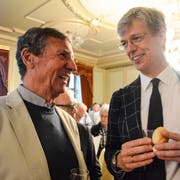 Alt Ständerat Philipp Stähelin und Stadtpräsident Anders Stokholm. (Bild: Mathias Frei)