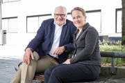 Jacqueline Theiler und ihr Vater Georges Theiler: Sie will für die Luzerner FDP in den Nationalrat, er hatte dieses Amt 16 Jahre lang inne. (Bild: Manuela Jans-Koch, Luzern, 11. August 2019)