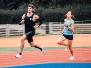 Diego Menzi beim Training in Zürich mit Selina Büchel. (Bild: PD)