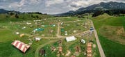 Auf diesem Gelände in Escholzmatt werden in den nächsten Wochen über 2000 Pfader das Lagerleben geniessen.