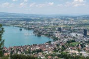Blick auf die Zug von Zugerberg. Bild: Maria Schmid (9. Juli 2016)