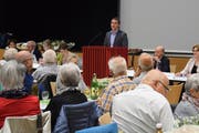 Alexander Bommeli, Präsident der Spitex Region Uzwil, führte durch die Versammlung. (Bilder: Tobias Söldi)