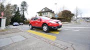Ab Montag bis Mitte Juni ist es nicht mehr möglich von der Ringstrasse (im Vordergrund) in die Speicherstrasse (rechts im Hintergrund) abzuzweigen. (Bild: Donato Caspari)