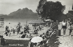 Sicht auf das Strandbad Weggis im Jahr 1931. (Bild: ETH-Bibliothek Zürich)