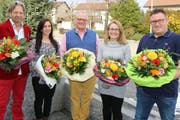 Das ist der gestern gewählte Gemeinderat der politischen Gemeinde Wilen für die Amtsdauer 2019–2023: von links Alfred Wenger (neu), Rebekka Bannwart (neu), Gemeindepräsident Kurt Enderli (bisher), Fiona Graf-Hürlimann (bisher) und Roger Staub (bisher). (Bild: Hans Suter)