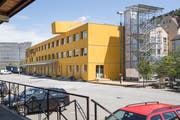 Der Lattich-Bau im alten St.Galler Gütberbahnhof. (Bild: Hanspeter Schiess - 14. Mai 2019)