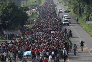 Tausende Migranten sind auf dem Weg in die USA. (Bild: John Moore/Getty, Ciudad Hidalgo, 21. Oktober 2018)