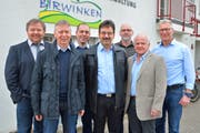 Der Birwinker Gemeinderat: Präsident Peter Stern, Marcel Wermuth, Thomas Schenk, Daniel Breitenmoser, Thomas Häberli, René Ehrismann und Peter Brühlmann (neu). (Bild: Mario Testa)