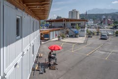Auf dem Areal NF49 – der Seetalplatz-Zwischennutzung – wird seit rund einem Jahr gearbeitet. (Bilder: Pius Amrein, Emmenbrücke, 23. Juli 2019)