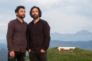 Frank und Patrik Riklin beim «Null Stern Hotel» auf dem Göbsi bei Gonten, 2017. (Bild: KEYSTONE/Ennio Leanza)
