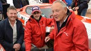 Christian Schmid (Bergrennen Hemberg), Alexander Lienhard mit Vater und Unternehmer Fredy Lienhard. (Bild: Margrith Pfister-Kübler)
