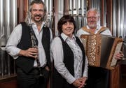 Dani Häusler, Maryna Burch und Willi Valotti (von links): Drei Musiker laden zum dritten Konzert-Programm ein. (Bild: PD)