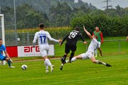 Tim Staubli erzielt das 1:3. (Bild: Manuel Nagel)