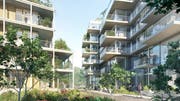 Ausladende Balkone und viel Grün: So könnte es auf dem MParc-Areal dereinst aussehen. (Visualisierung: Migros Luzern)