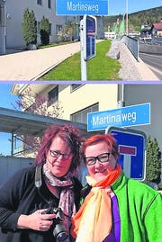 Aus Martinsweg wird Martina weg: Melanie Haunsperger (links) und Yvonne Stojanovic Luterbacher in Aktion. (Bild: PD)