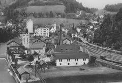 Fabrikgelände von Walzmühle um 1940 in Wolhusen. (Bild: Armin Wey/ Wolhuser Forum)