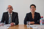Vergangenen 23. September mussten Christoph Amstad und Maya Büchi das Nein des Volkes zur Finanzstrategie bekannt geben (Bild), am Mittwoch nahmen sie Stellung zur nächsten Abstimmungsvorlage vom 19. Mai. (Bild: Dominik Wunderli, Sarnen)