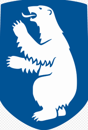 Weisser Bär auf blauem Hintergrund. Das Wappen von Grönland. (Bild: Wikipedia)