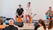 Weibello and the Gang, Rap aus dem Kanton Zug, an der Jubilaeumsfeier 15 Jahre PH Zug. (Bild: Patrick Huerlimann, Zug, 29. Juni 2019)