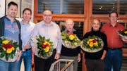 An der Generalversammlung: Präsident Andreas Hanhart (2.v.l.) mit den diesjährigen Jubilaren und Ehrenmitgliedern. (Bild: PD)
