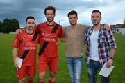 Dani Luis, Robin Früh, Christoph Gebert und Denis Mlinaric wurden nach dem Spiel verabschiedet (von links). (Bild: Beat Lanzendorfer)