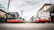 Stadtbusse am Frauenfelder Bahnhof. (Bild: Andrea Stalder)
