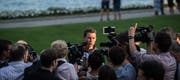 Stephan Lichtsteiner gibt vor der Weltmeisterschaft den Journalisten Auskunft. (Bild: Samuel Golay/Keystone (Lugano, 1. Juni 2018))
