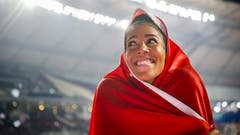 Mujinga Kambundji holt sich sensationell die Bronze-Medaille an der Leichtathletik-WM in Doha. (Bilder: KEY)