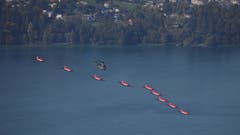 Die 35-minütige Flugschau über dem Seebecken wusste zu begeistern. (Bild: Peter Vonwil, Luzern, 13. Oktober 2018)
