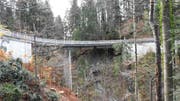 Die BRücke von Widerlager zu Widerlager 43 Meter. (Bild: Urs M. Hemm)
