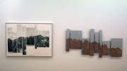 Madlaina Fontana: Bergsturz, 2017, Plastikdruck und Ätzung; Silber-Berge, 2018, Kupferplatten-Ätzung. (Bild: Dieter Langhart)