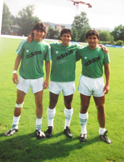 Iván Zamorano, Hugo Rubio und Patricio Mardones während der gemeinsamen Zeit beim FCSG. (Bild: PD)