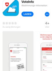 Die Voteinfo-App im App-Store. (Bild: Screenshot)