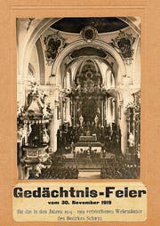 Bild der Gedächtnisfeier vom 30. November 1919 in der Pfarrkirche Schwyz. (Bild: Pfarrarchiv Schwyz)