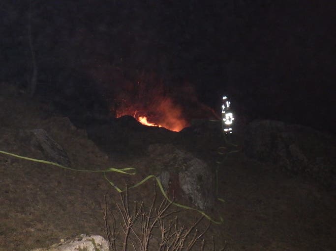 Wassen - 18. NovemberIm Meiental ist zu einem Flurbrand gekommen. Die Feuerwehr konnte den Brand rasch löschen. Die Brandursache ist unbekannt. Verletzt wurde niemand. (Bild: Kantonspolizei Uri)