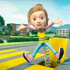 Achtung Kinder! Nicht nur auf dem Fussgängerstreifen muss man mit allem rechnen. (Bild: Plakatausschnitt bfu)