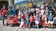 Ganz Entenhausen auf einen Blick: Die Kernser Gruppe war zum ersten Mal am Sarner Kinderumzug. (Bild: Romano Cuonz, Sarnen, 28. Februar 2019))