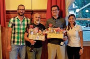 An der Generalversammlung (von links): Präsident Pirmin Sigrist, Cleo Bracale, Adrian Moos und Nathalie Giger. (Bild: PD)