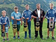 Von links: Andreas Näpflin, Dario Imhof, Fabian Odermatt, Jonas Durrer und Sieger Lars Odermatt. (Bild: franz Niederberger)