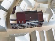 Das Modell zum Wiederaufbau der Altstadthäuser der Zürcher Ryf Partner Architekten AG im Massstab 1 zu 200. (Bild: Samuel Koch)