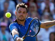 Stan Wawrinka in Eastbourne bei einer Rückhand (Bild: KEYSTONE/AP PA/STEVEN PASTON)
