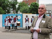 Benninger-Patron Charles Peter gab seiner Freude über den Startschuss zum «Birkenhof»-Bau mit sinnigen Worten Ausdruck. (Bild: Andrea Häusler)